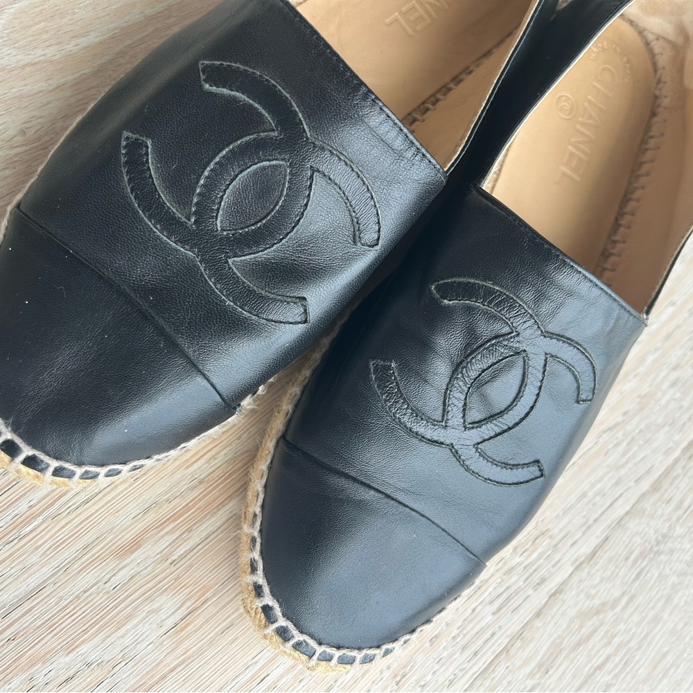 CHANEL Black Espadrilles